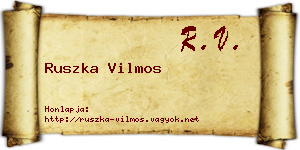 Ruszka Vilmos névjegykártya