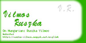 vilmos ruszka business card